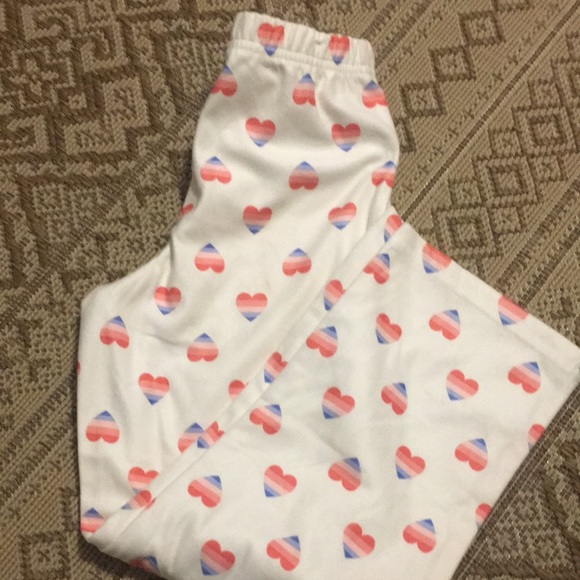 New Carters Girls soft Fleece Hearts Pajama Pants Sweatpants Size 6 - Picture 3 of 9